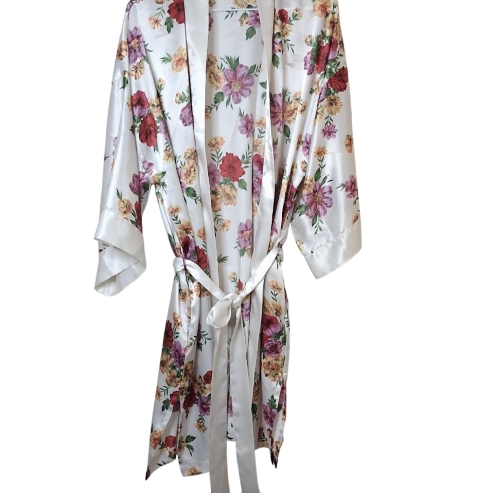 Victoria Secret Floral Satin Romantic Kimono Robe 90's Y2K